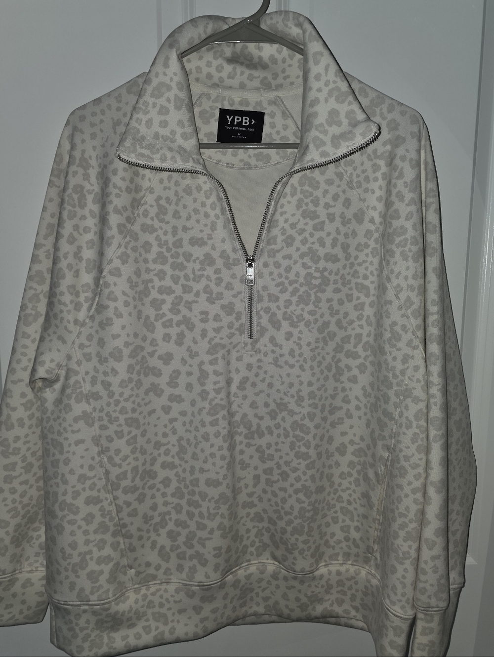 Abercrombie Leopard Print Quarter-Zip Pullover